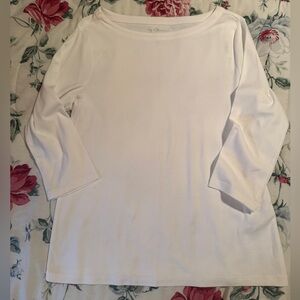 Chico's 3/4 sleeve boatneck top Sz 1 NWOT